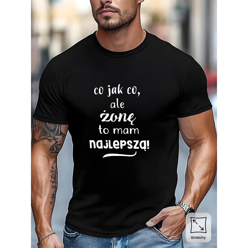 

Европейский размер Мужская повседневная спортивная футболка для улицы, Летняя футболка для мужчин, Изготовлена из слегка эластичного трикотажа S чёрный