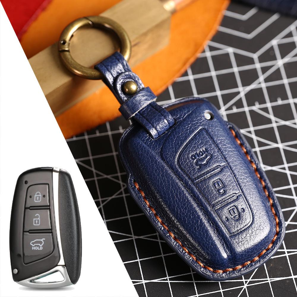 

Кожаный чехол для ключа Hyundai Santa Fe IX45 - 3D Shaping