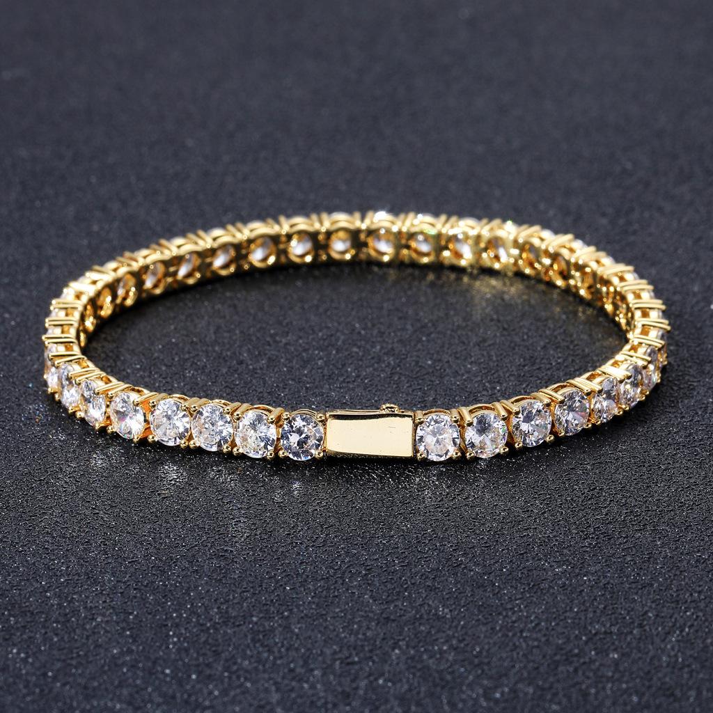 3mm 4mm 5mm 6mm Iced Out 5A CZ Tennis Bracelet Spring Clasp Hip Hop Bling Jewelry for Women Men Factory in Stock
