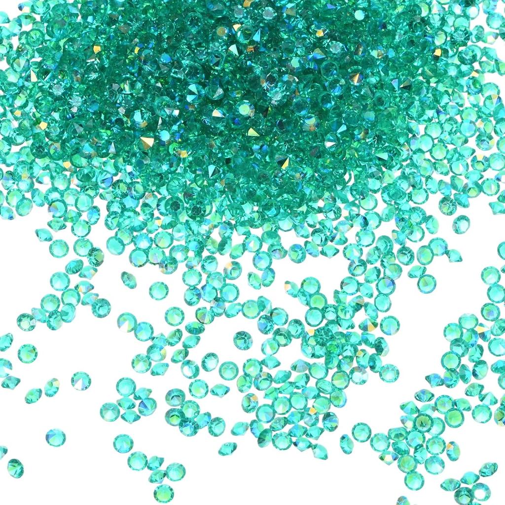 3600-Pack Acrylic Diamonds, 0.12 Inch/3mm Wedding Table Scatter Confetti Crystals for Vase Fillers/Art Craft, Acrylic Diamonds Gems [White AB]