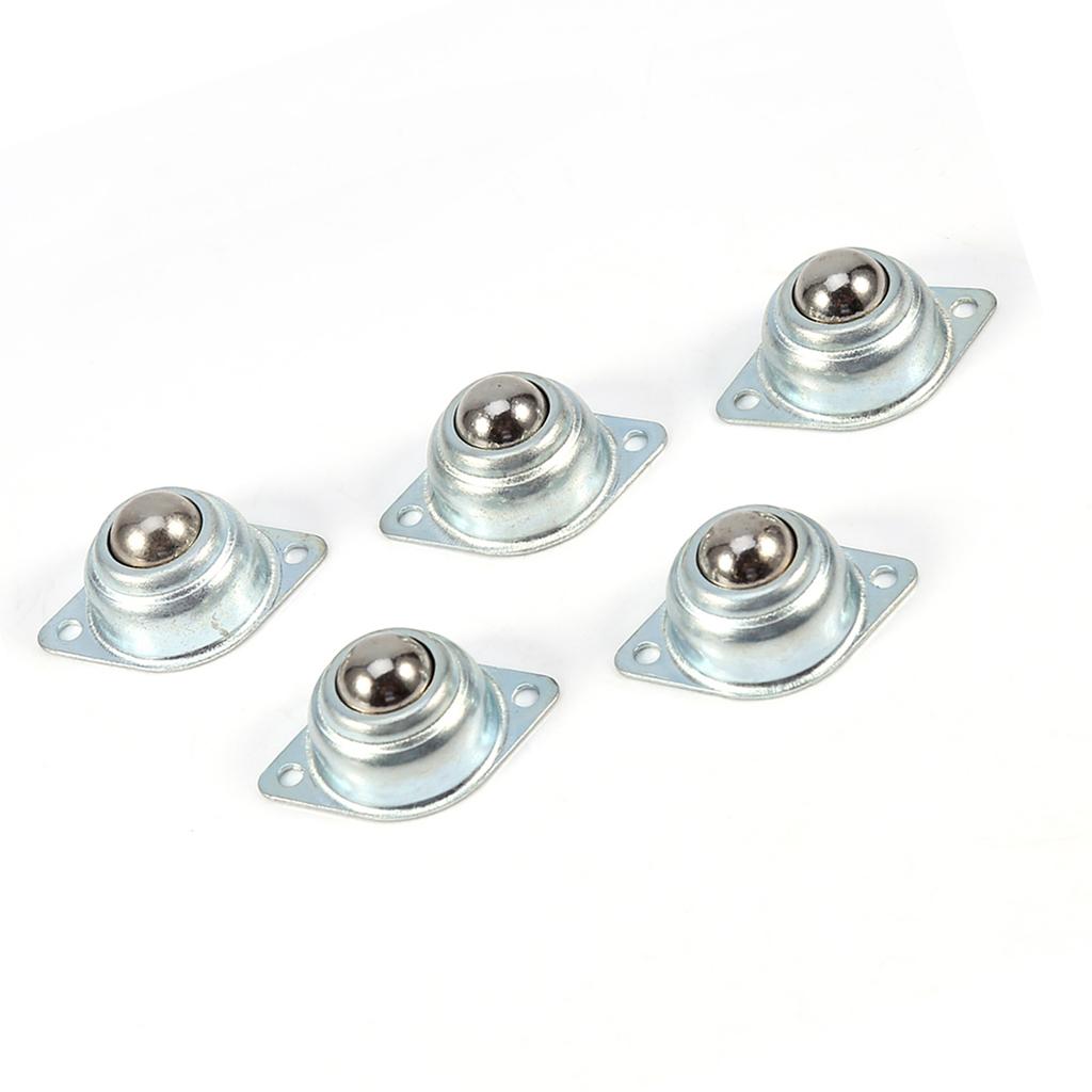 5 Peças Metal Ferro Aço Rolamento de Transferência Universal de Esferas Rolantes Montado com Esferas 2 Furos