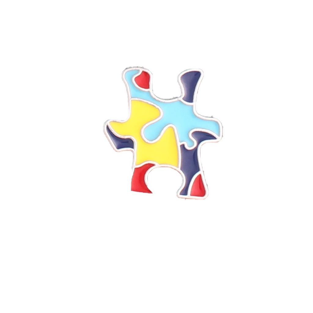 Zinc Alloy Colored Puzzle Badge - Creative Personality Brooch, High-Value Niche Jewelry Accessory
