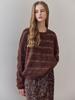 MAXZA Sequin Stripe Loose Fit Boucle Knit