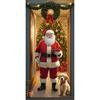 Santa Claus Open The Door Banner Door Cover Decoration Polyester Merry Christmas Winter New Year Holiday Photo Booth Navidad