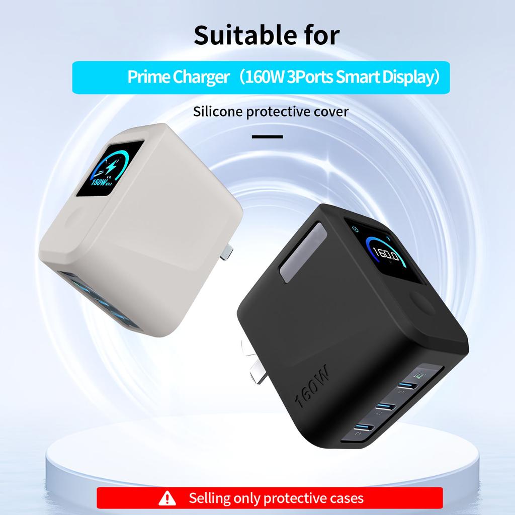 Flexible Silicone Cover for 160W Charging Adapter Case Features AntiSlip Texture Shell for Secure Placement Travel Outdo