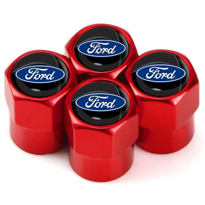 Autoaufkleber 4 Stück 3D-Aluminiumlegierung Auto Rad Reifen Luftventil Staubkappen Felge Für Ford Escape Kuga Mondeo Ecosport Fiesta Focus 2 3