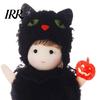 Witch And Black Cat Plush Set Halloween Hanging Doll with Lanyard, Cute Furry Pom Soft Ball Ornament for Doors Windows Trees Party Decor Decoration