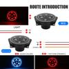 1x Motorcycle LED Anime Cool Rotating Wheel Eyes Decorative Rear Tail Light RGB Angel Eye Aperture Automobile Fog Lamp JDM