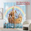 Set Of 2 Modern Flat Printing Curtains Without Rod Rainbow Ark Minimalist Fabric Outdoor Decorations Curtain Made Polyester