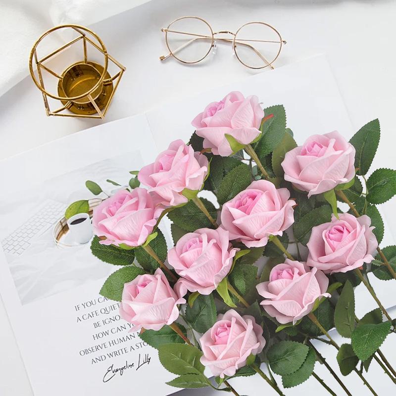 Hot Sales Artificial Flowers Silk Rose Christmas Garden Arch Wall Home Vases Wedding Bridal Bouquet Festival Diy Gift Decoration