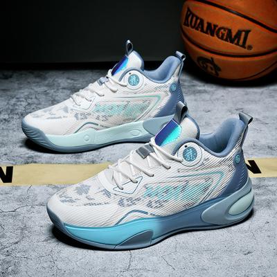 New Summer Student Mesh Breathable Shock Absorption Sports Running Shoes Lightweight Non-slip Actual Combat Basketball Shoes Cement Ground Men