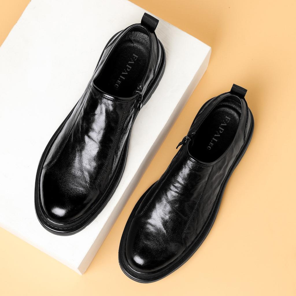 Spring new casual leather shoes men's genuine leather business dress leather shoes men's versatile lazy loafers men's trendy shoes