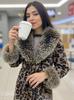 Autumn and winter imitation mink new medium and long waist fur collar thin fashion warm cold thickened coat women