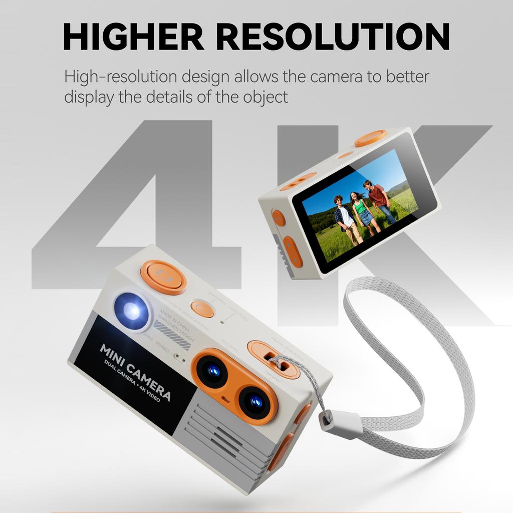 G9 Dual Lens 4K HD Thumb Camera Portable Student Mini Camera Rechargeable With Built-in 21 Creative Filters Digital Camera