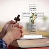 Acrylic Christian Standing Cross Inspirational Gifts with Bible Verse and Prayers Sunflower Religious Scripture Gifts
