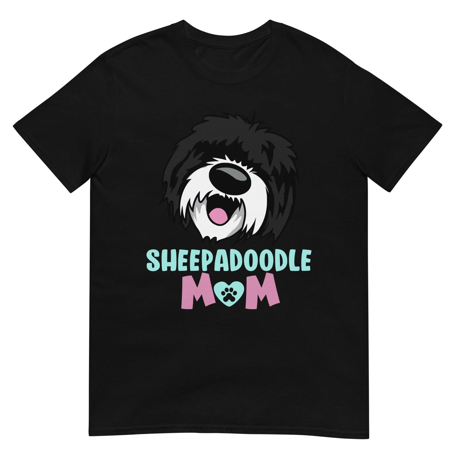 Sheepadoodle Mom T- Shirt, Doodle Dog Poodle Owner Sheepadoodle Unisex T- Shirt L