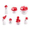 7pcs Cute Resin Mushroom Micro Landscape Ornaments For Home Decorations Mini Desktop Decor Gardening Accessories