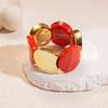 Exaggerated Personality Colored Acrylic Irregular Round Spliced Elastic Bracelets for Women Fashion Temperament Bangle Jewelry