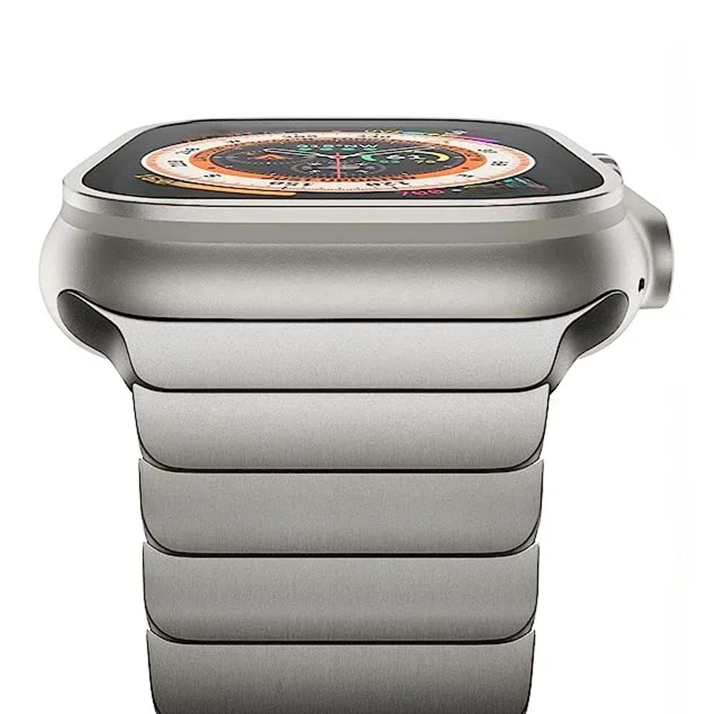 Metal Link Bracelet For Apple Watch Ultra 4 3 49mm 12 11 10 46mm 9 8 7 5 SE Loop For iwatch 45mm 41 42 44mm Stainless Steel Band 3