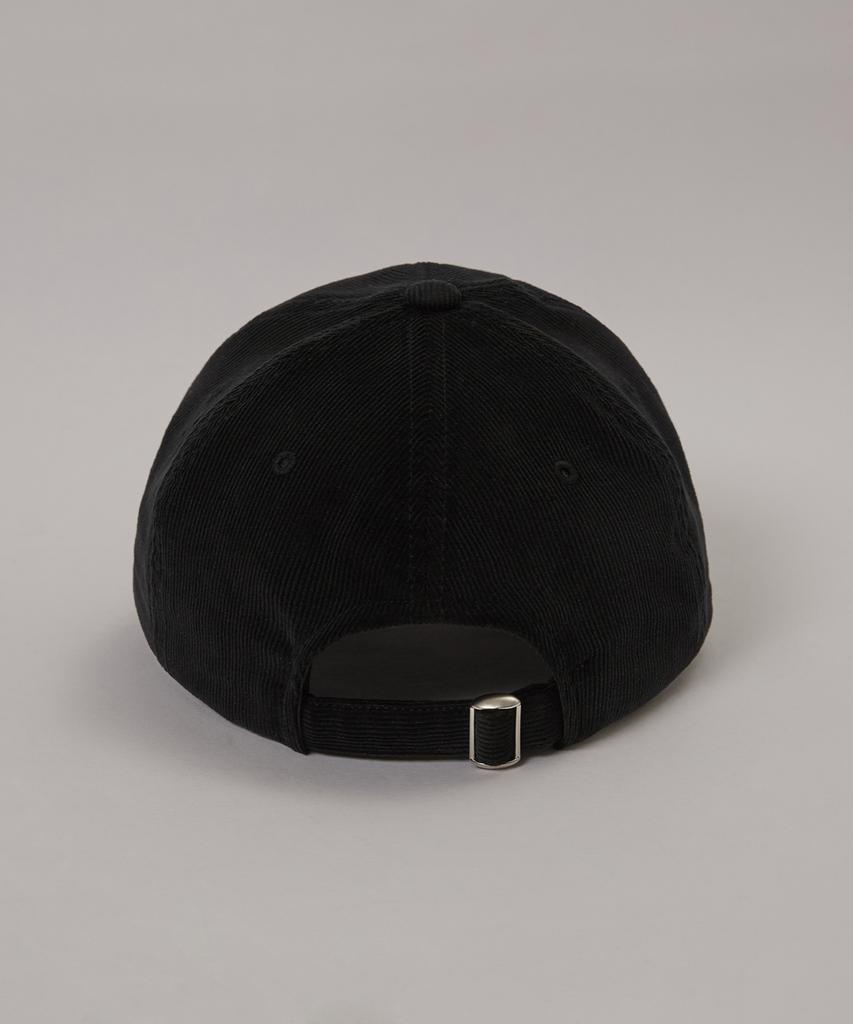 Kyuseu Lettering Corduroy Ball Cap - Black