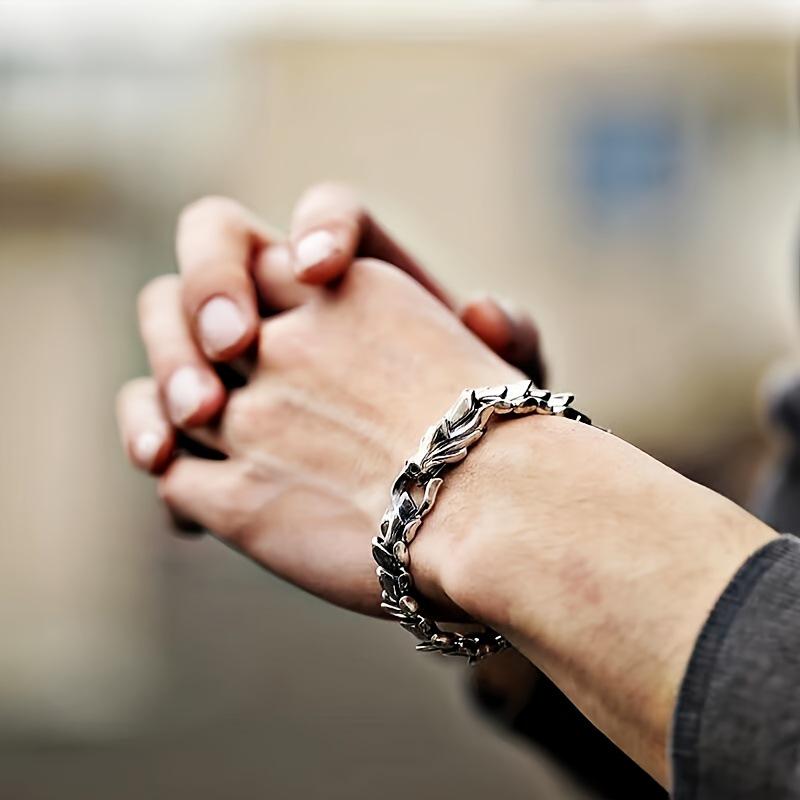 Men's Retro Dragon Head Bracelet - Multicolor Punk Hip Hop Style with Dragon Scale Pattern