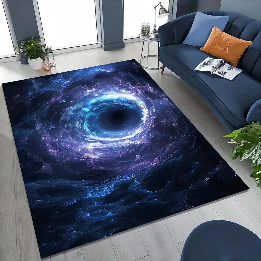 2D Universe Starry Sky Galaxy Carpet Galaxy Printed Carpet Suitable for Living Room Bedroom and Children's Room As Non-slip Mat