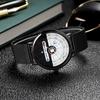 Men Watch Color Matching Half Roulette Date Diaplay Waterproof Clear Print Legible High Accuracy Quartz Movement Quartz Wristwatch