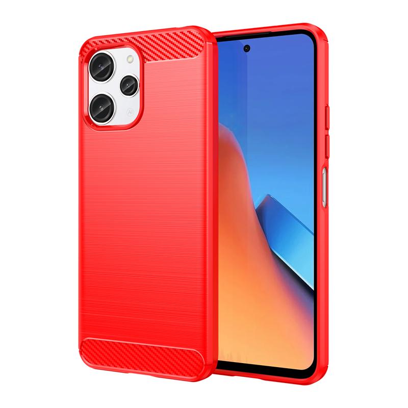 For Xiaomi Redmi 12 Case Shockproof Anti-knock Silicone Carbon Fiber Back Cover For Redmi 12 Case For Redmi 12 Case 6.79 Inch