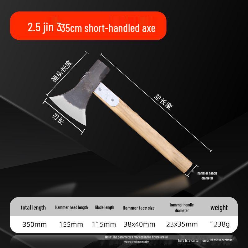 Axe Splitting Wood Axe - Hand Forged Steel Cleaver for Outdoor Woodworking, Firefighting, & Mountain Adventures