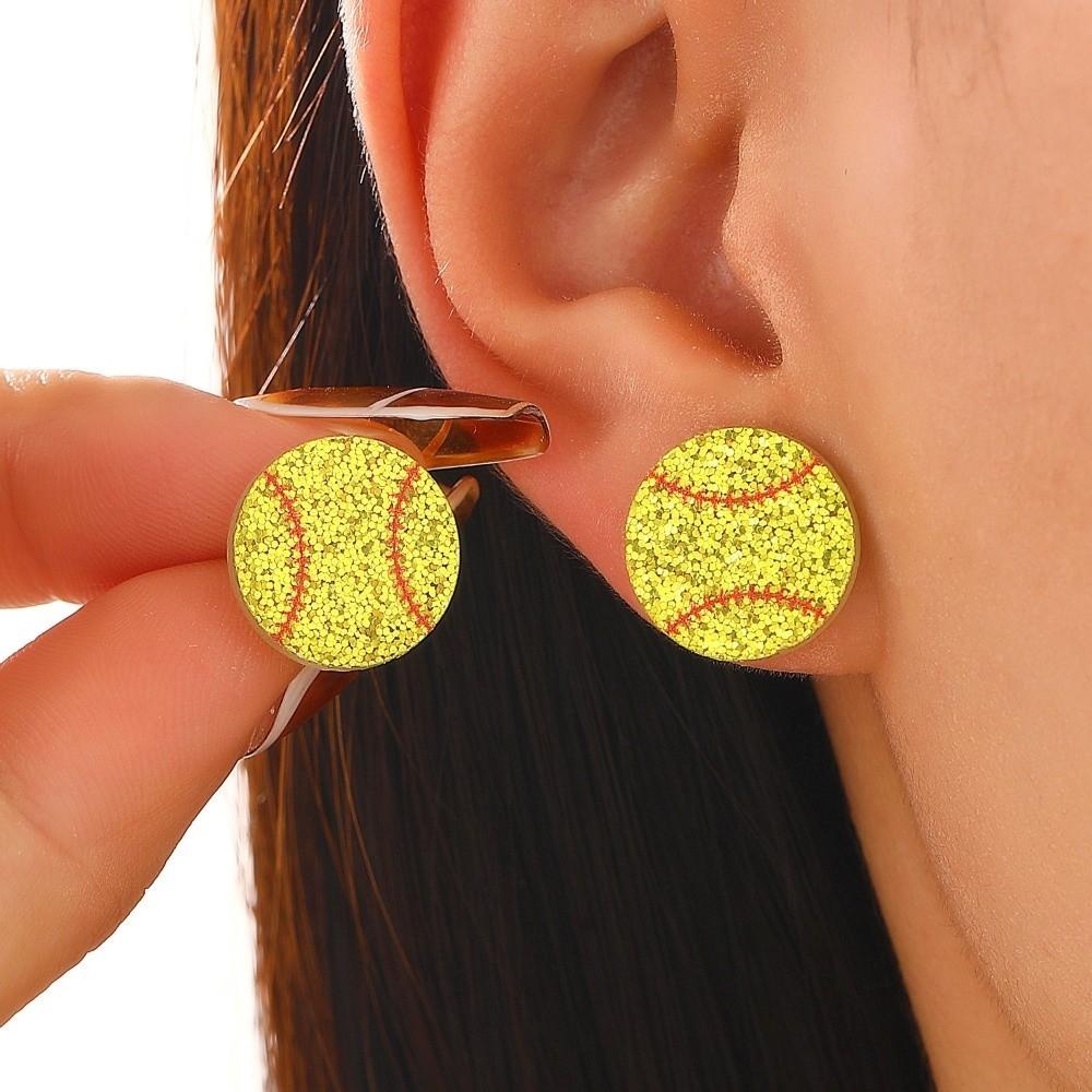 Basketball Football Acrylic Ball Ear Studs Ear Jewelry Accessory for Men Women