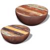 Day and Night - Day and Night Bowl-shaped Coffee Table Set 2 Pcs Solid Recycled Wood