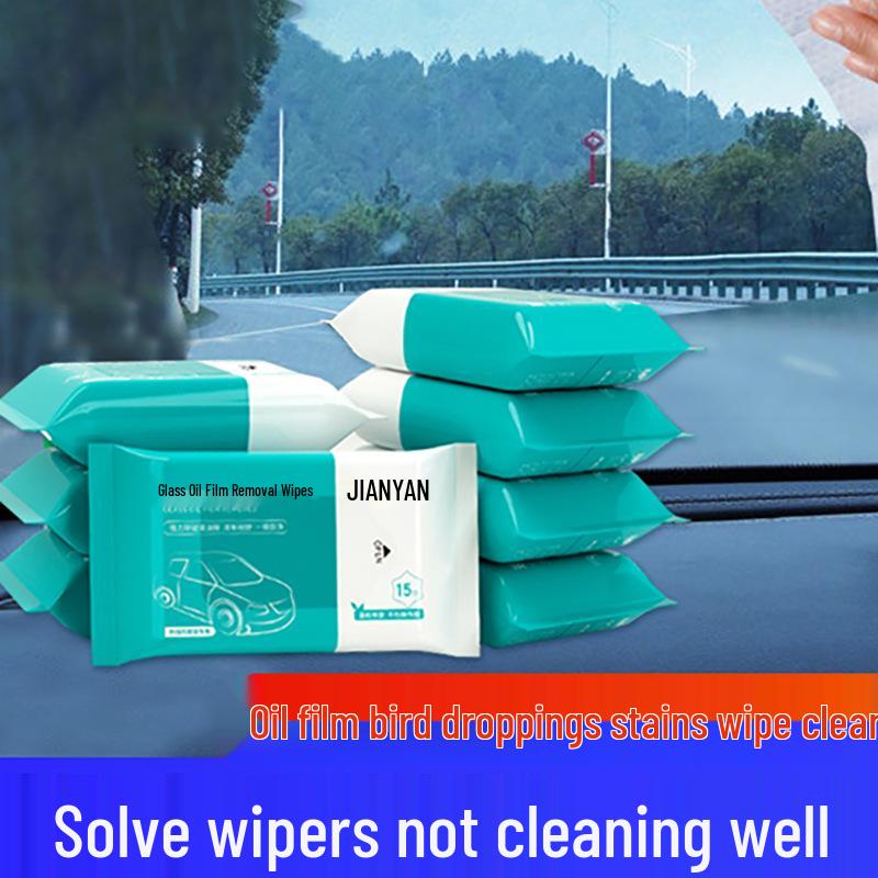 Powerful Oil Film & Stain Removal Wipes for Car Windows and Resin Tar Cleaning