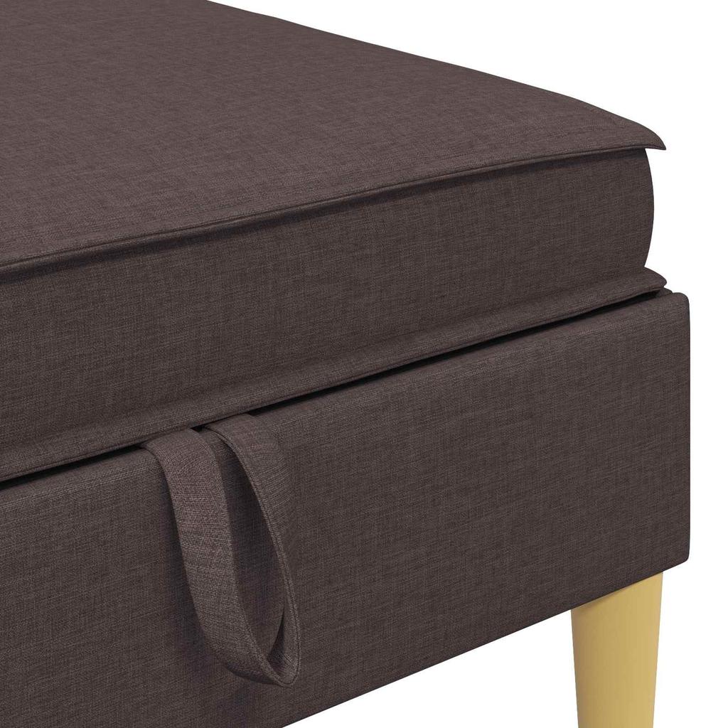 Storage Ottoman with Dark Brown Fabric