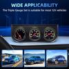 MH 2Inch 52Mm Triple Gauge Set, Oil Pressure Gauge (0-150PSI) Water Temperature (100°F-280°F) Voltmeter Car Auto 3 Gauges Kit