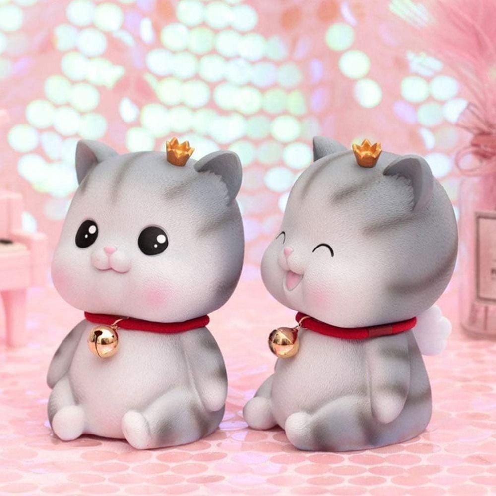 Cartoon Cat Piggy Bank Anti-fall Cat Saving Box Creative Desktop Cat Ornament Children Toys