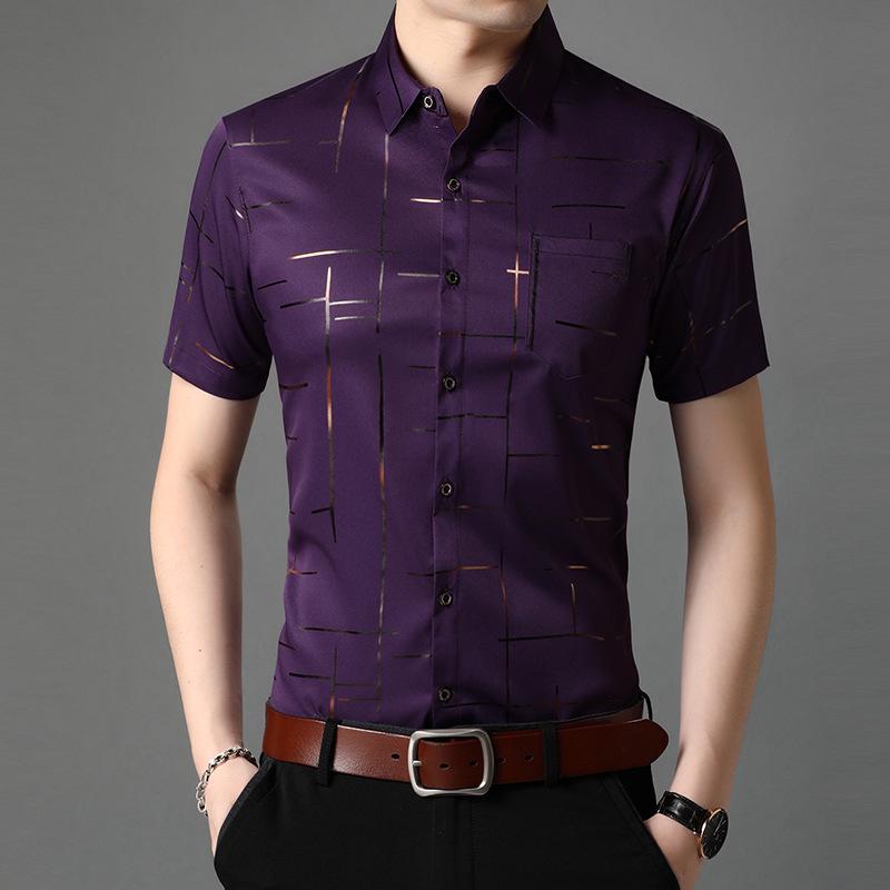 Middle-aged Men's Casual Trendy Short-Sleeve, Iron-Free Summer Shirt