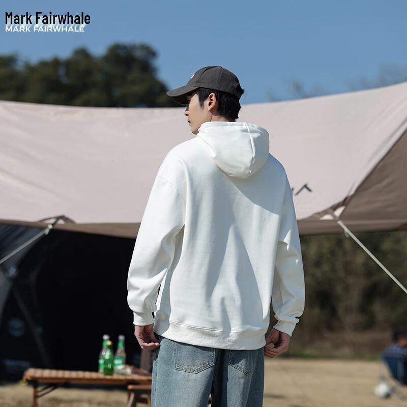 MARK FAIRWHALE Unisex Pure Color Loose Hooded Sweatshirt