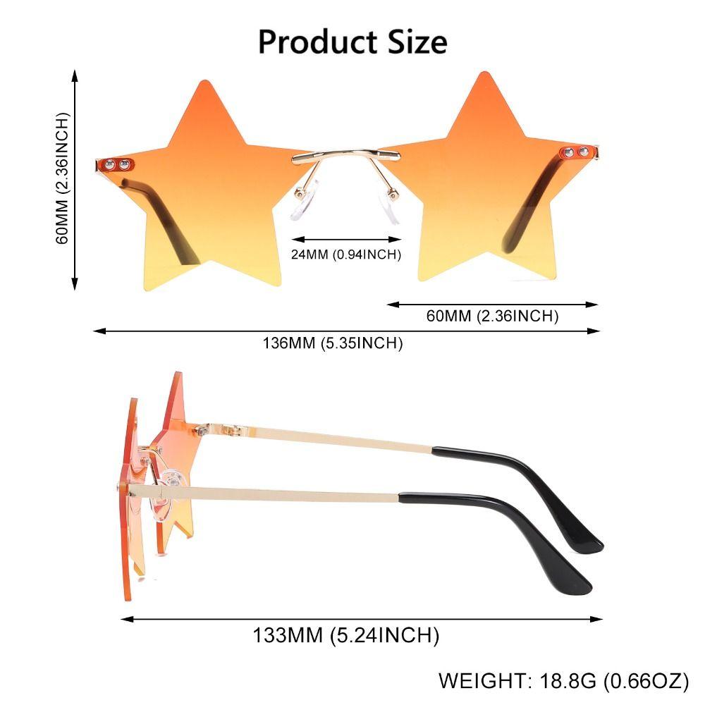 UV400 Street Shot Eyewear Pentagram Sunglasses Star Shape Sunglasses Sun Glasses Rimless