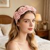 Hair Hoop 3D Rose Flower Decor High Elasticity Wide Headband Women Versatile Headband Daily Party Outing Hair Accessories
