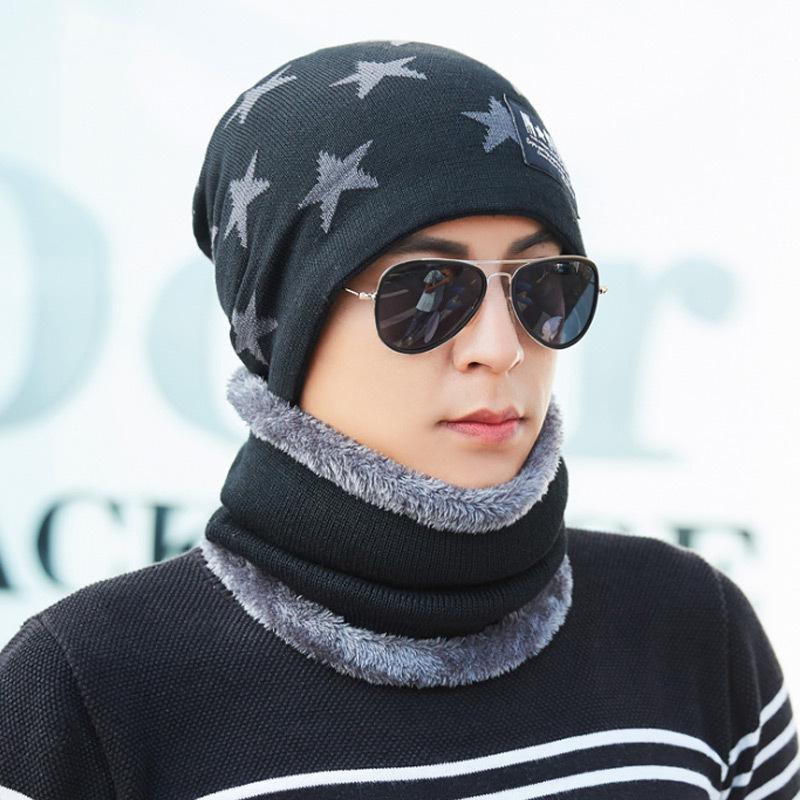 Men's Thick Plush Wool Winter Hat: Korean-Style, Warm Knit for Outdoors & Cycling