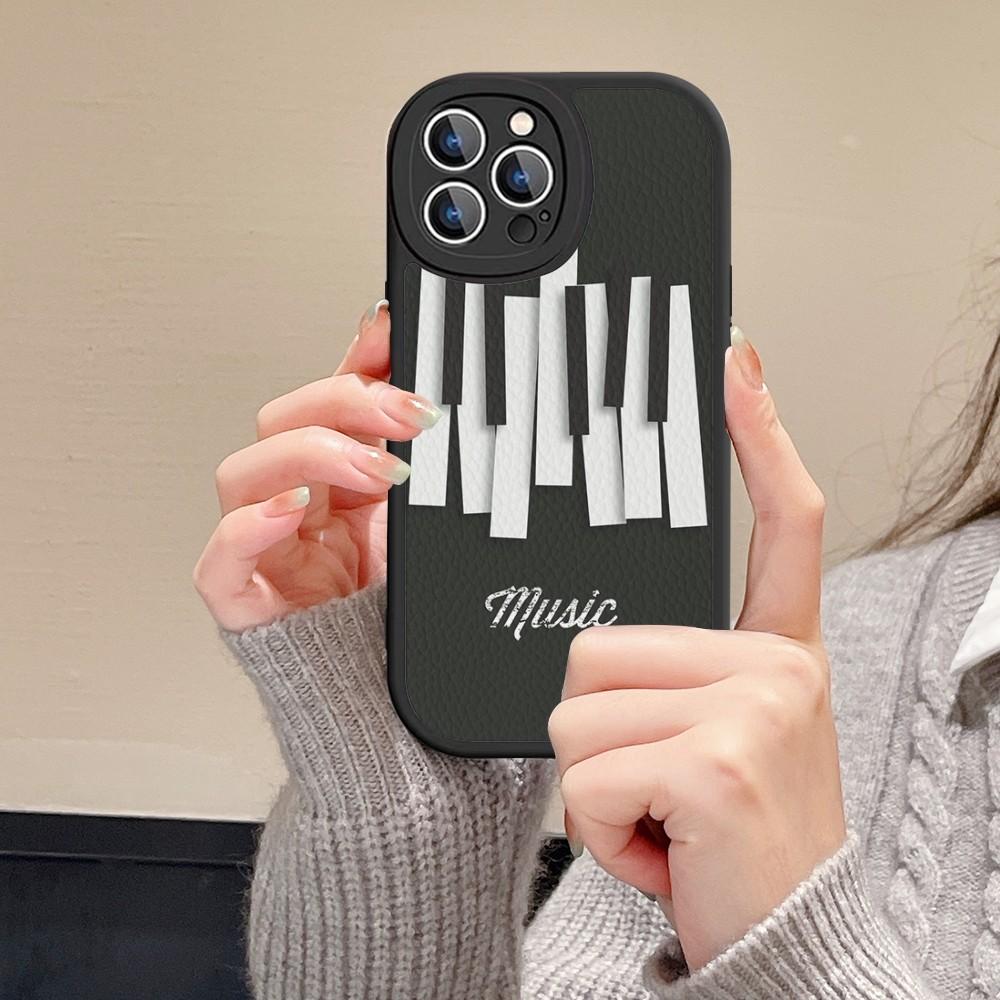 Piano Keys Is Simple Retro Phone Case Hard Leather For IPhone 16 15 14 13 12 Mini 11 14 Pro Max Xs X Xr 7 8