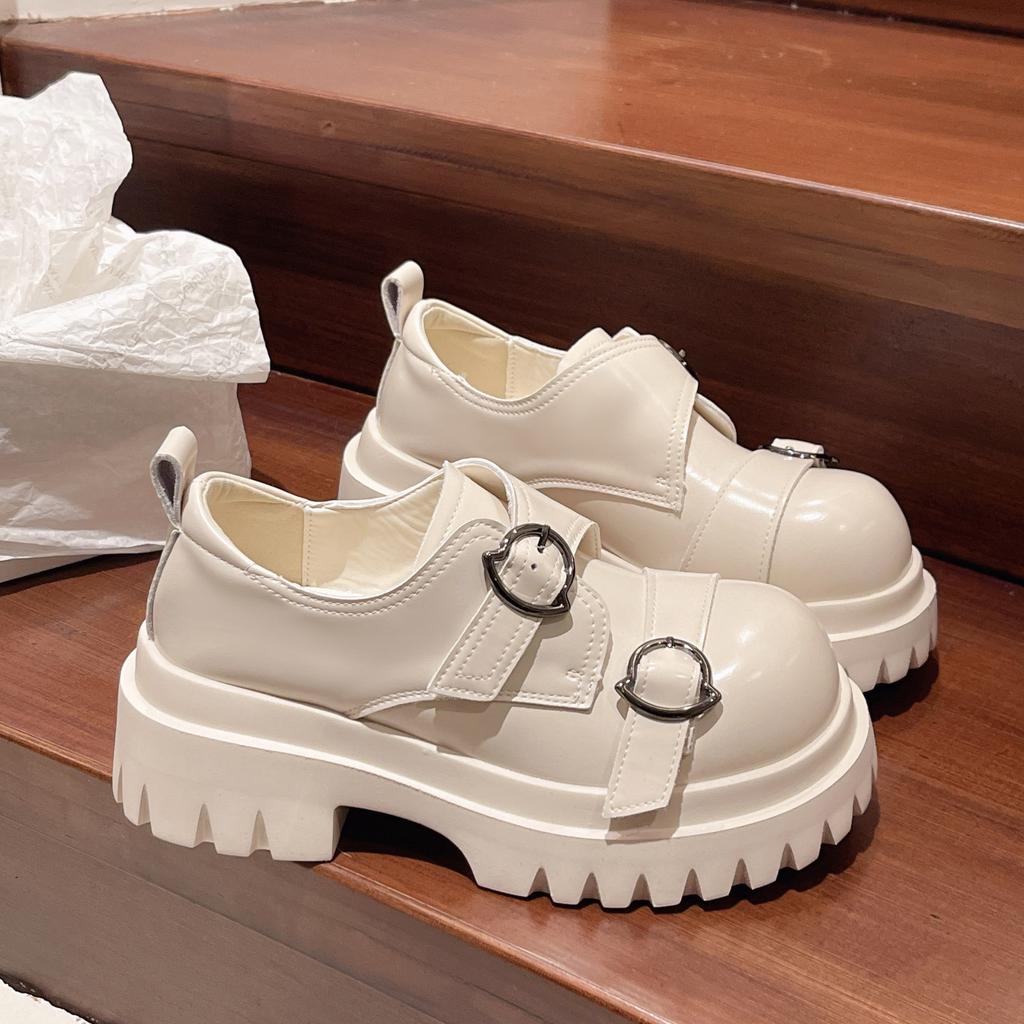 Platform muffin small leather shoes women's 2025 new spring Japanese college JK single shoes loafers Mary Jane women
