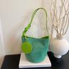 Fashion Solid Color Suede Bucket Bags Large Capacity Buckle Underarm Bag Phone Handbags Women