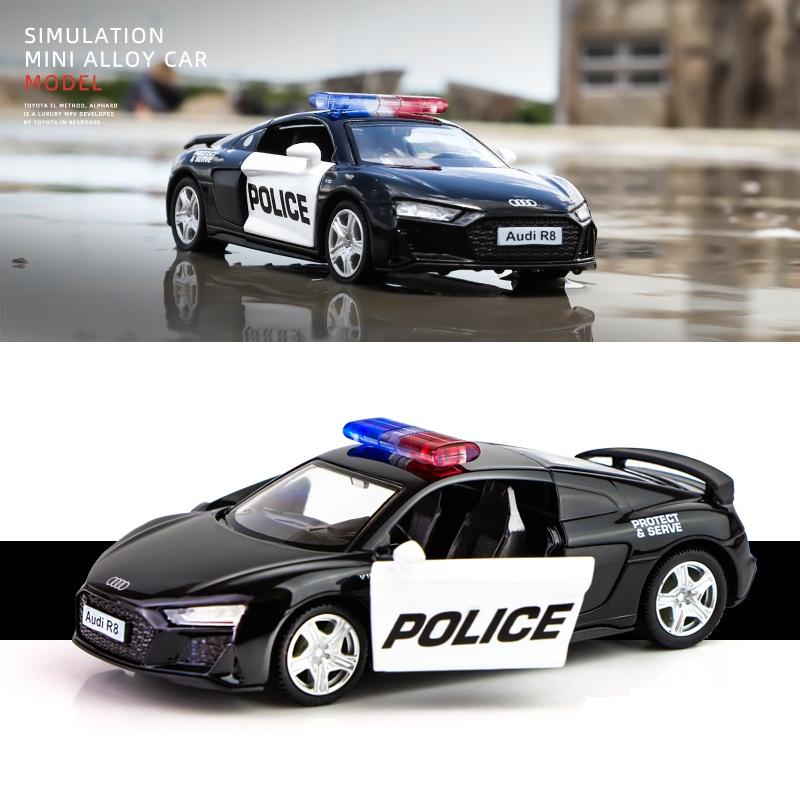 Seria Mașini de Poliție Volkswagen Mercedes Benz Dodge Lamborghini McLaren Ford Chevrolet Corvette Diecasts & Vehicule de Jucărie RMZ city 1:Model din aliaj 36