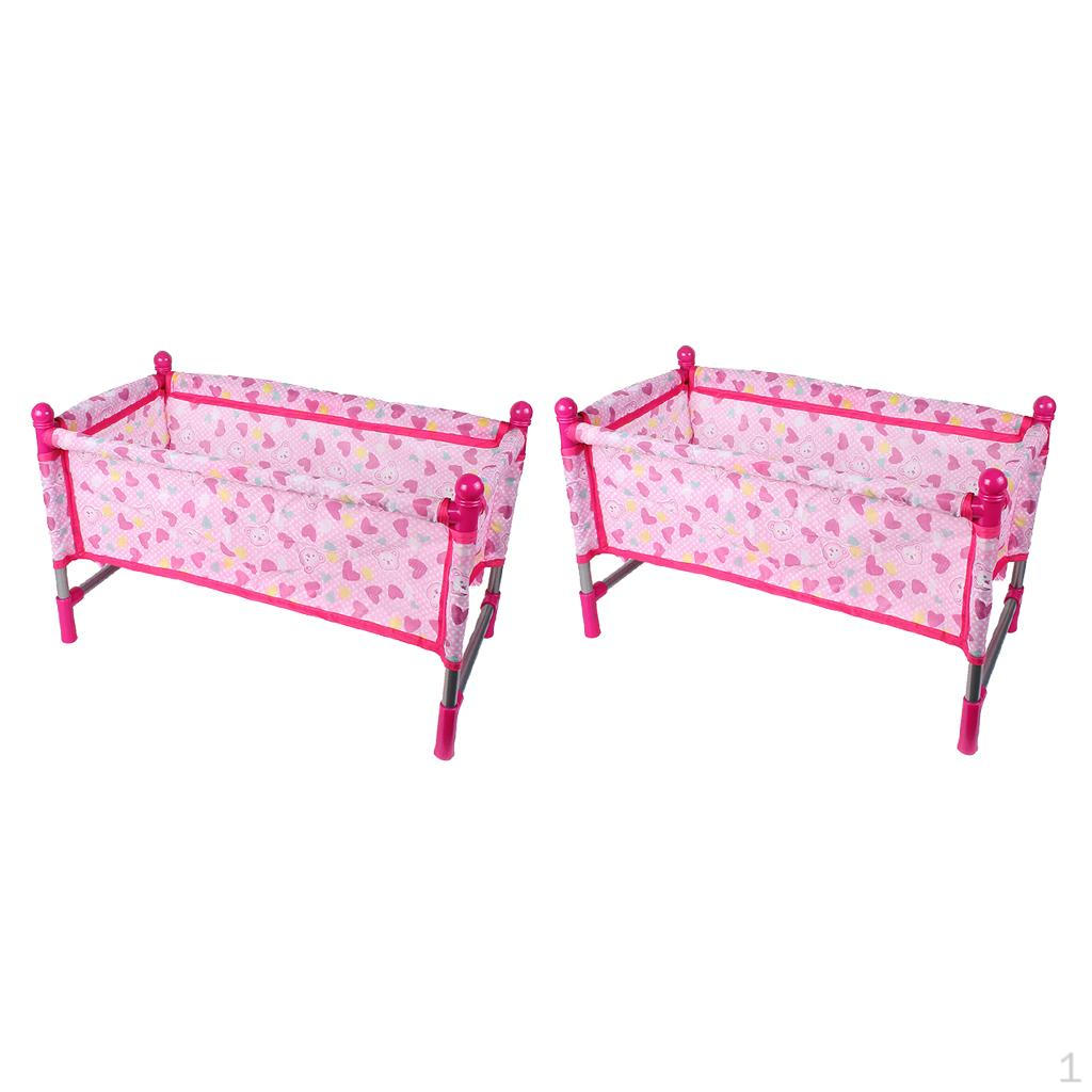

Набор 2 Кровати - Куклы Включает Матрас и Постельное белье, Детский игровой набор для дома и улицы