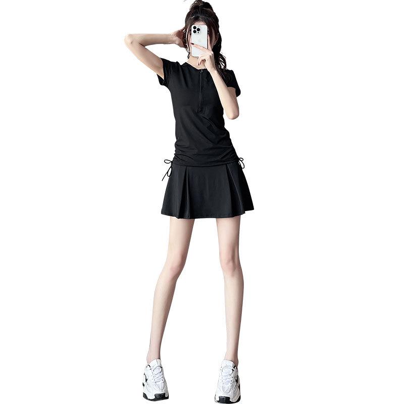 Women's Summer 2025 Quick-Dry Badminton & Tennis Outfit - Short Skirt Fitness & Yoga Suit
