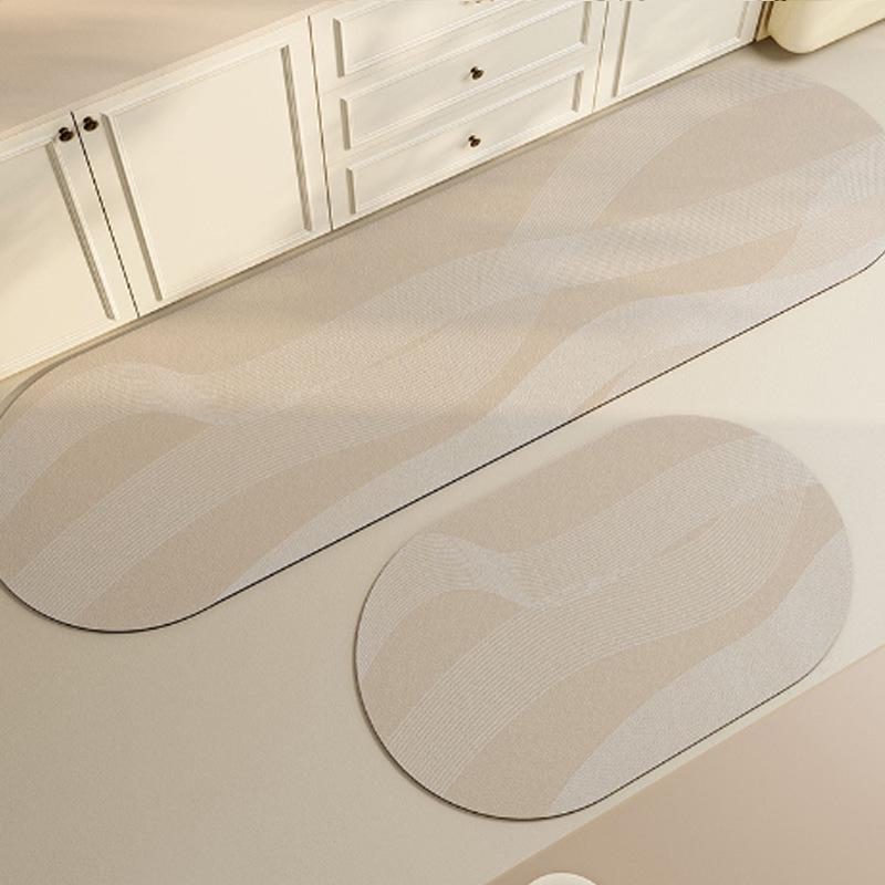 Minimalistická luxusní kuchyňská podložka z křemeliny odolná proti skvrnám, savá, snadná údržba, protiskluzová, rychleschnoucí rohožka ke dveřím