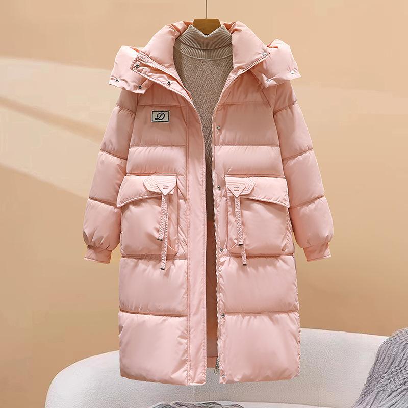 Down Jacket Women's Mid-length New Winter Thickened Over-the-knee Korean Style Loose Cotton-padded Jacket