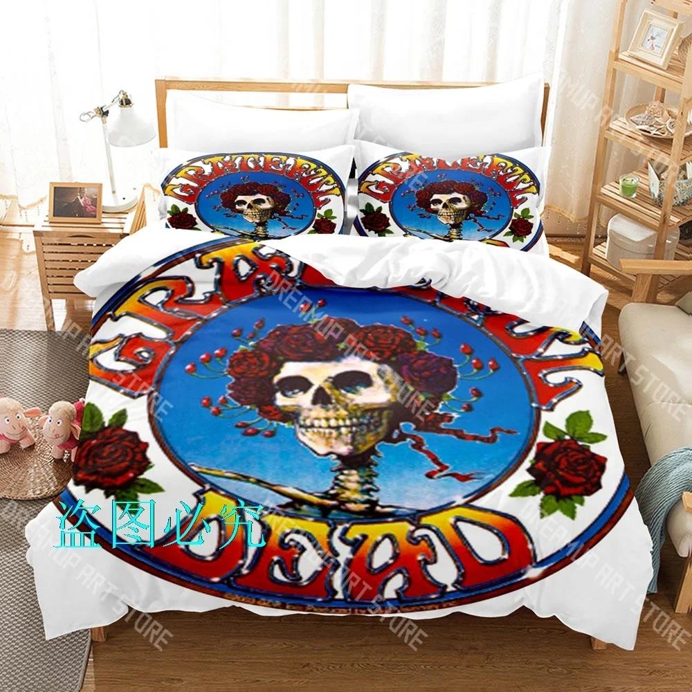 Hip Hop Skull Grateful Dead Bedding Set Single Twin Full Queen King Size Bed Set Adult Kid Bedroom Duvetcover Sets Anime