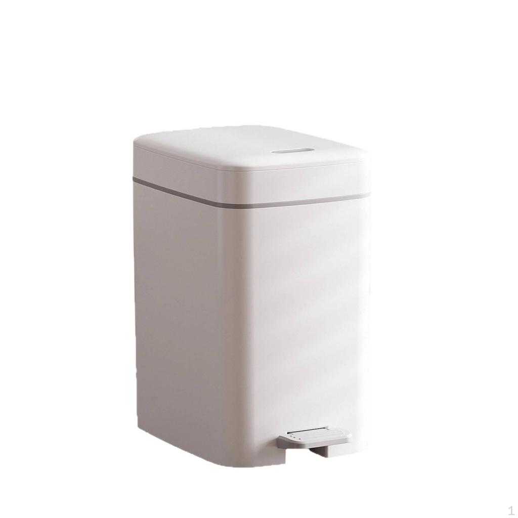 OdorSealing Pedal Trash Can with Lid | Smooth Matte Finish, Compact Freestanding Design, for